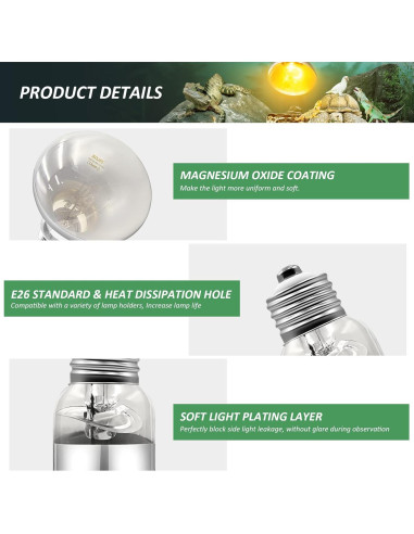 Bombilla de Calor para Reptiles MIXJOY 100W UVA UVB Espectro Completo