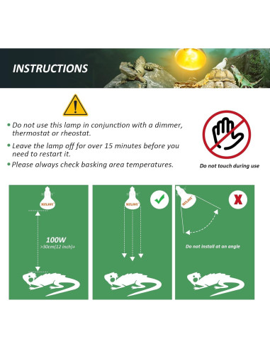 Bombilla de Calor para Reptiles MIXJOY 100W UVA UVB Espectro Completo
