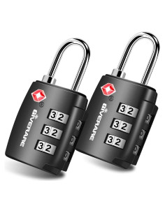 2 Candados de Equipaje GIVERARE TSA551 Combinación 3 Dígitos