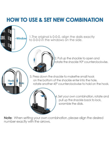 2 Candados de Equipaje GIVERARE TSA551 Combinación 3 Dígitos