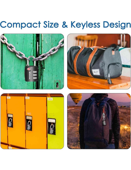 2 Candados de Equipaje GIVERARE TSA551 Combinación 3 Dígitos