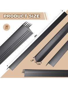 Protectores de Esquinas de Metal Therwen 30 Pcs 122 cm Negro 2