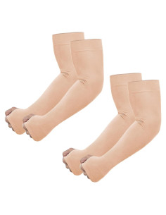 Mangas de Protección Solar UV Newbyinn 2 Pares Beige