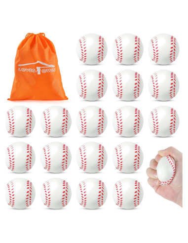 LovesTown 20 Pelotas de Béisbol de Espuma Antiestrés 6.35 cm