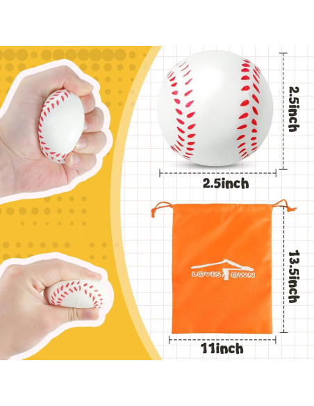 LovesTown 20 Pelotas de Béisbol de Espuma Antiestrés 6.35 cm