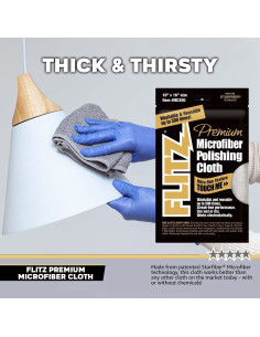 Paño de Limpieza de Microfibra Flitz 40.64x40.64cm Gris 4 Pzas 2