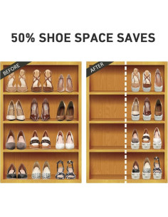 Organizador de Zapatos NVGSN 12 Paquete Doble Capa Blanco 2