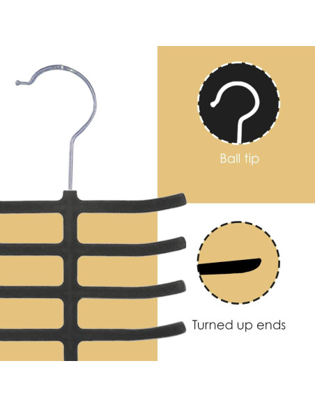 Organizador de Corbatas Home Basics - Paquete de 3, Antideslizante