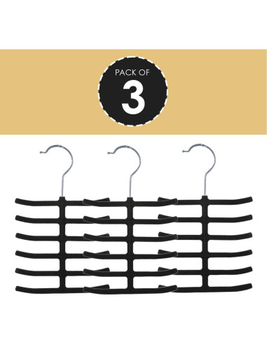 Organizador de Corbatas Home Basics - Paquete de 3, Antideslizante