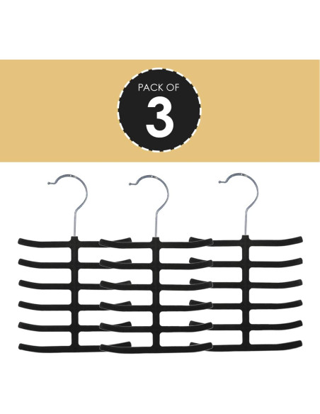 Organizador de Corbatas Home Basics - Paquete de 3, Antideslizante