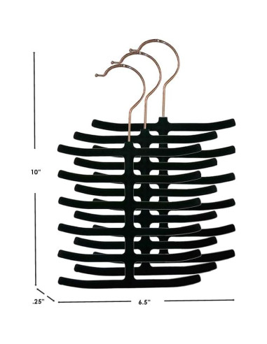 Organizador de Corbatas Home Basics - Paquete de 3, Antideslizante
