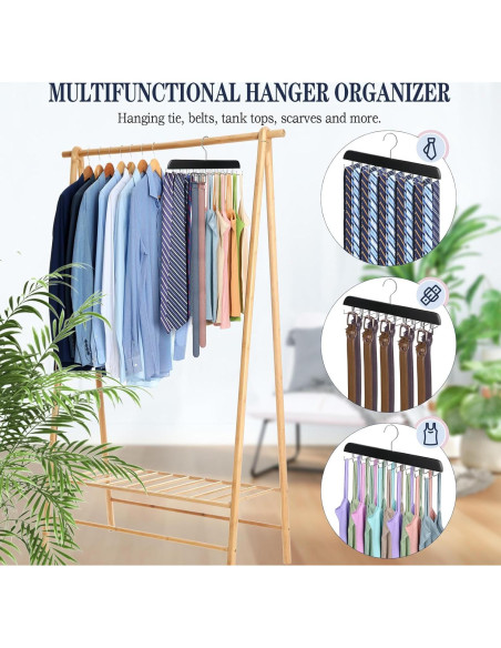 Perchero de Corbatas Fitnice de Madera Antideslizante 20 Ganchos