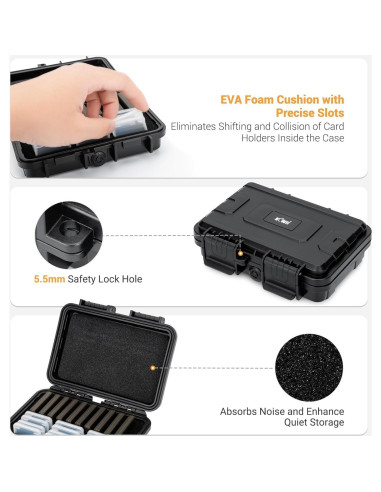 Estuche KIWIFOTOS para 22 Tarjetas SD y CF IP67 Impermeable