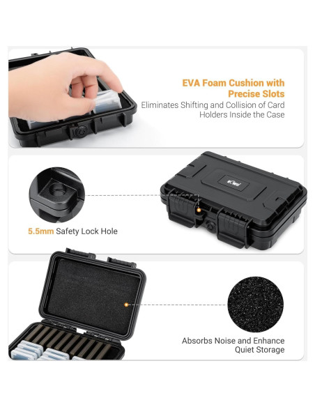 Estuche KIWIFOTOS para 22 Tarjetas SD y CF IP67 Impermeable