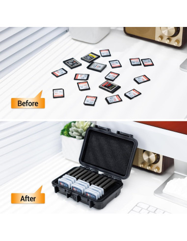 Estuche KIWIFOTOS para 22 Tarjetas SD y CF IP67 Impermeable