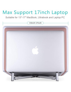 Soporte de Laptop JUBOR Ajustable Aluminio 43 cm Plegable 2