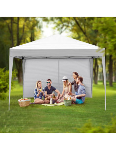 Carpa Plegable VINGLI 3x3m con Paredes Laterales Blanca 2