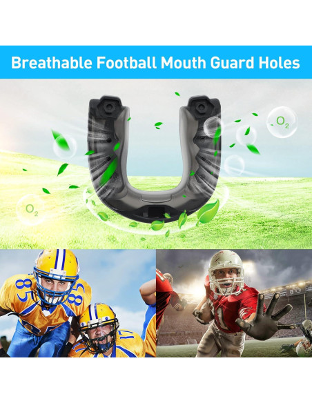 2 Pack Protector Bucal Deportivo MESUADESI Negro para Fútbol y Más