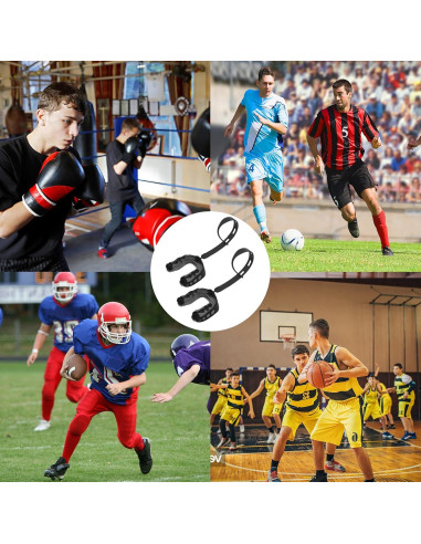 2 Pack Protector Bucal Deportivo MESUADESI Negro para Fútbol y Más