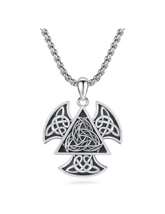 Collar Vikingo 925 Plata Esterlina Nudo Celta 28mm