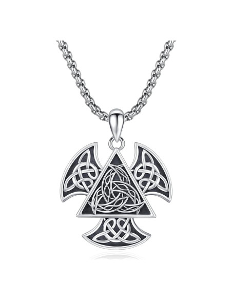 Collar Vikingo 925 Plata Esterlina Nudo Celta 28mm