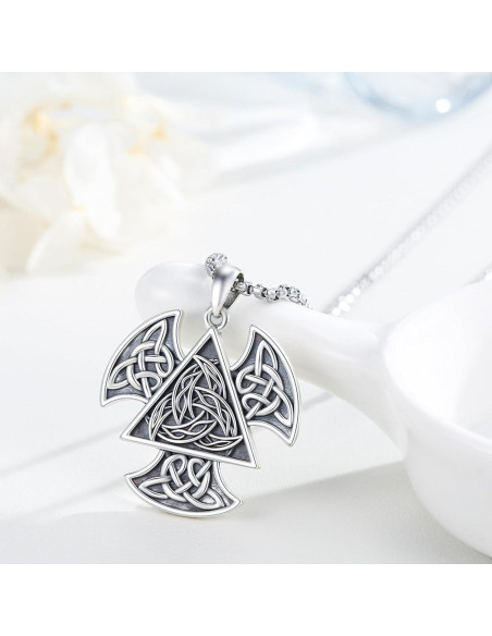 Collar Vikingo 925 Plata Esterlina Nudo Celta 28mm