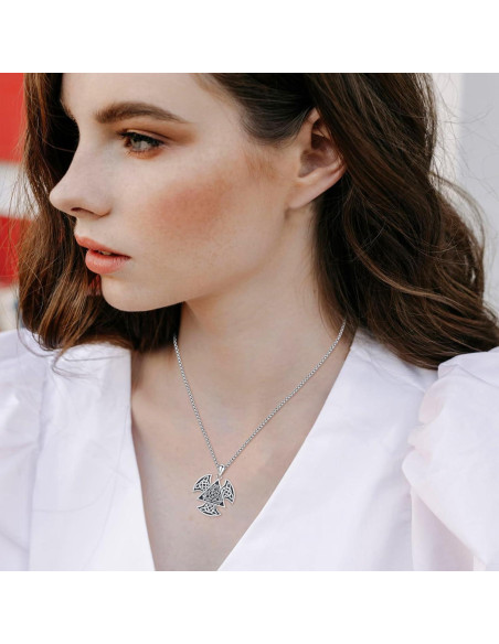 Collar Vikingo 925 Plata Esterlina Nudo Celta 28mm