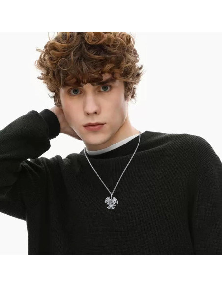 Collar Vikingo 925 Plata Esterlina Nudo Celta 28mm