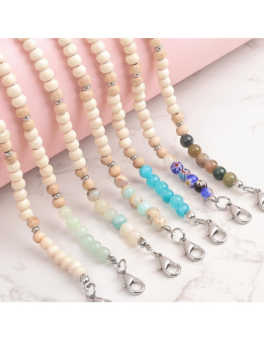 Cadena de Gafas de Perlas de Madera y Piedra Natural Knagsfa