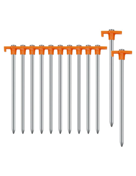 12 Estacas de Camping AVOFOREST 18 cm Antioxidante Naranja