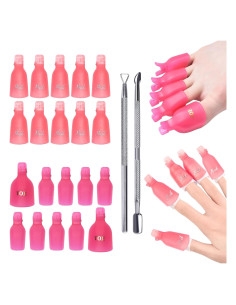 Kit de Clips Removedores de Esmalte de Uñas KAZI 22 Piezas Rosa