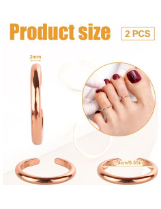 Anillos Ajustables para Dedos de los Pies Mikovivi Oro Rosa - 2 Pcs 2