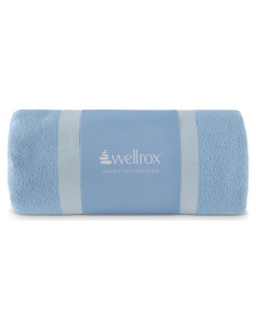 Toalla de Yoga Antideslizante Wellrox 187x66 cm Azul Microfibra
