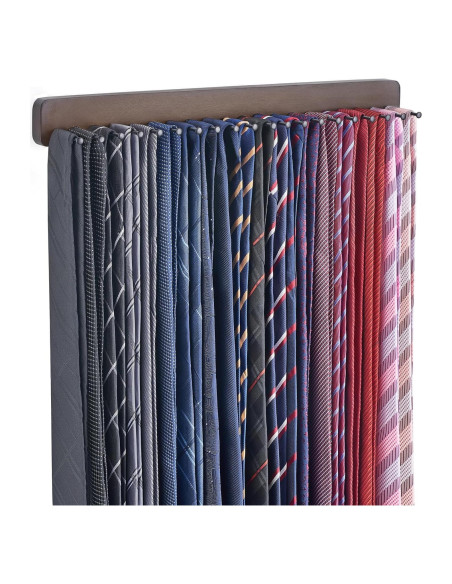 Soporte de Corbatas Mkono de Madera para 20 Cinturones y Bufandas