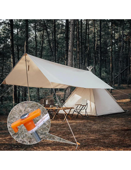 12 Estacas de Camping AVOFOREST 18 cm Antioxidante Naranja