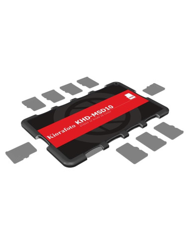 Kiorafoto KHD-MSD10 Caja Almacenamiento 10 Tarjetas Micro SD