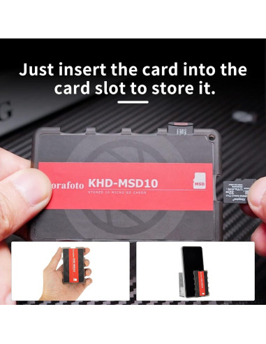 Kiorafoto KHD-MSD10 Caja Almacenamiento 10 Tarjetas Micro SD