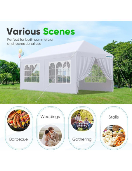 Carpa Quictent 3x6m para Fiesta con Paredes Removibles