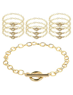 12 Pulseras de Cadena Prasacco para Joyería en Oro - DIY