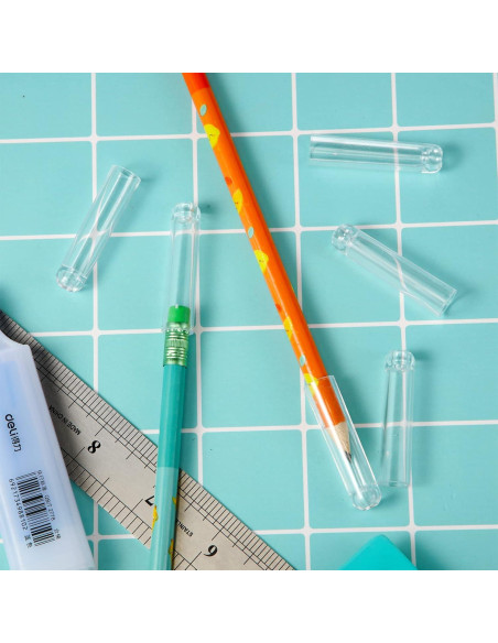 Spakon 18 Tapas de Lápiz Transparentes para Regreso a Clases