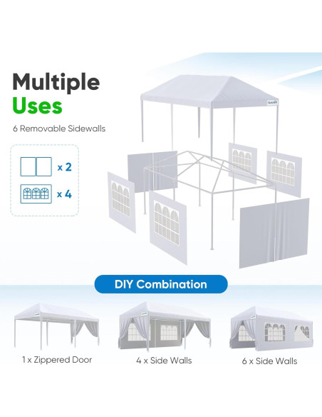 Carpa Quictent 3x6m para Fiesta con Paredes Removibles
