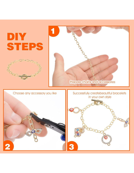 12 Pulseras de Cadena Prasacco para Joyería en Oro - DIY 12 Pulseras de Cadena Prasacco para Joyería en Oro - DIY