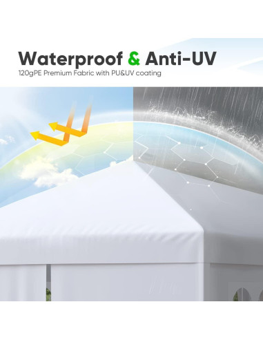 Carpa Quictent 3x6m para Fiesta con Paredes Removibles