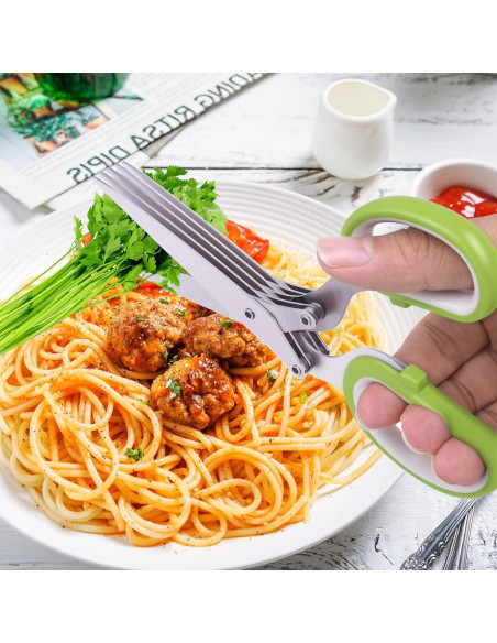 Tijeras de Hierbas HZXSDEG con 5 Cuchillas de Acero Inoxidable