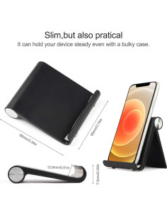 Soporte para Teléfono Móvil HIHUHEN Plegable Ajustable Negro 2