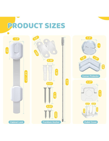 Kit de Seguridad Infantil 4our Kiddies 56 Piezas Blanco