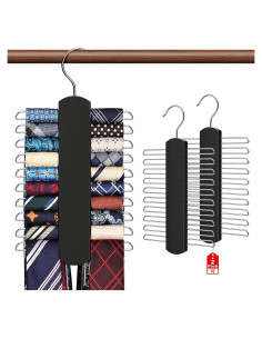 Soporte para Corbatas YYILIS 2 Paquete Madera Negro 360