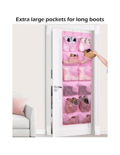 Organizador de Zapatos Colgante KIMBORA Rosa 12 Bolsillos 2