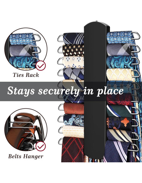 Soporte para Corbatas YYILIS 2 Paquete Madera Negro 360