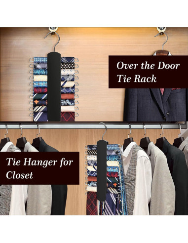 Soporte para Corbatas YYILIS 2 Paquete Madera Negro 360